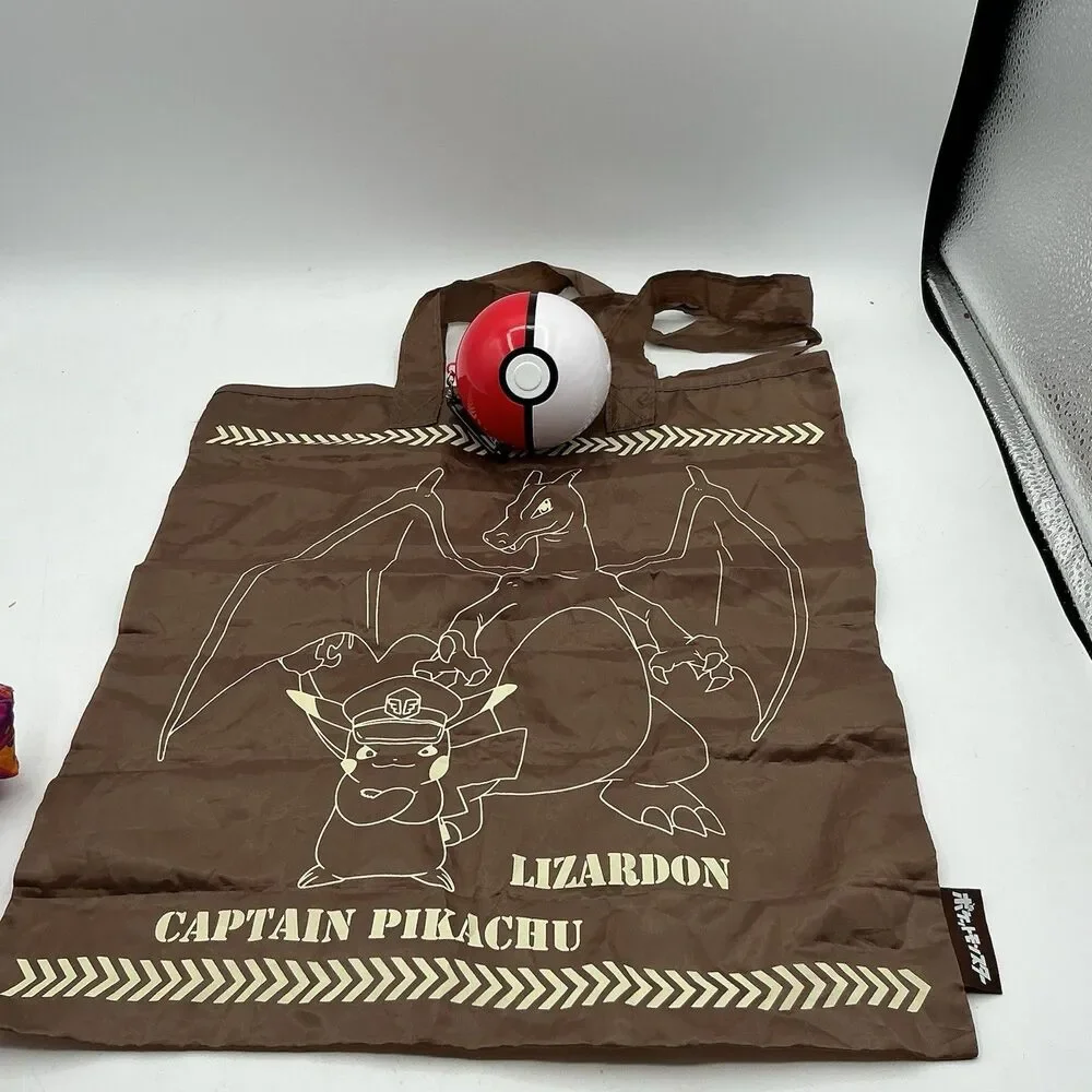 Pokemon Japan Captain Pikachu Charizard Tote Bag Pokeball Case PS0058